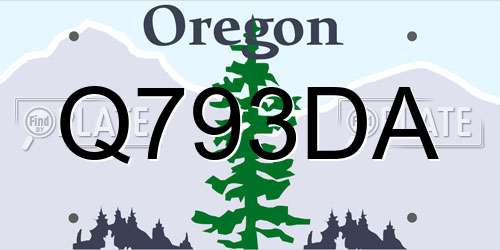 Q793DA Oregon License Plate
