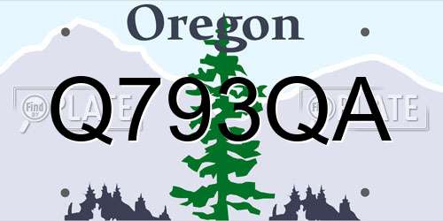 Q793QA Oregon License Plate