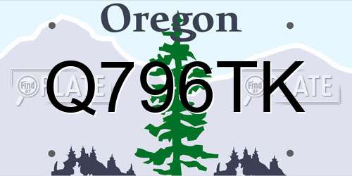 Q796TK Oregon License Plate