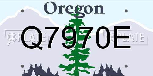 Q7970E Oregon License Plate