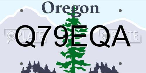 Q79EQA Oregon License Plate