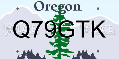 Q79GTK Oregon License Plate