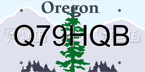Q79HQB Oregon License Plate