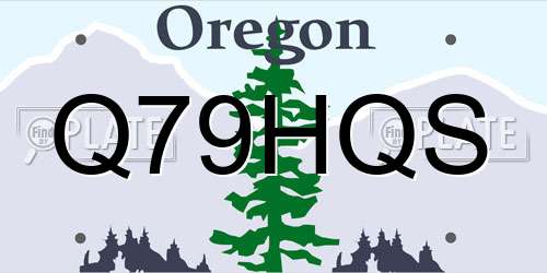 Q79HQS Oregon License Plate