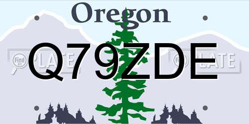Q79ZDE Oregon License Plate