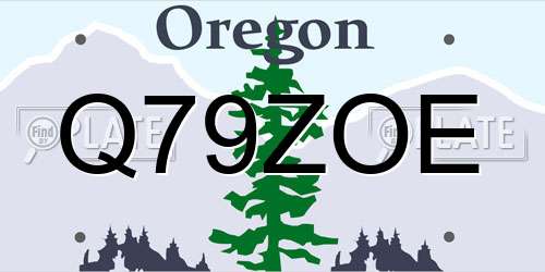 Q79ZOE Oregon License Plate
