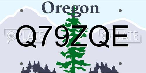 Q79ZQE Oregon License Plate