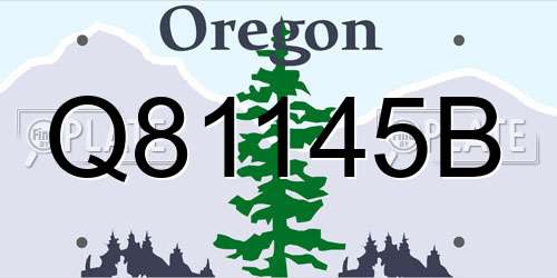 Q81145B Oregon License Plate