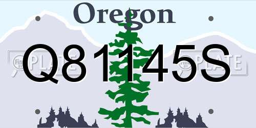 Q81145S Oregon License Plate