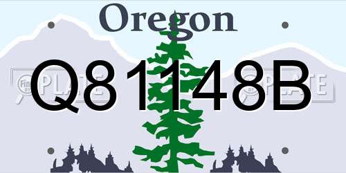 Q81148B Oregon License Plate