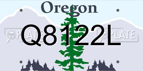 Q8122L Oregon License Plate