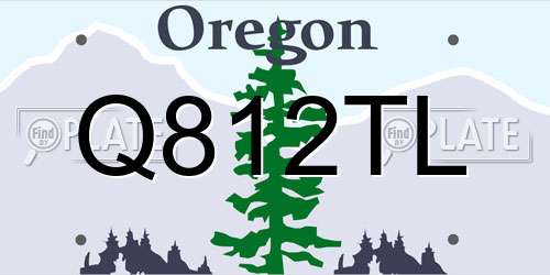 Q812TL Oregon License Plate