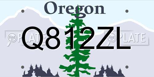 Q812ZL Oregon License Plate