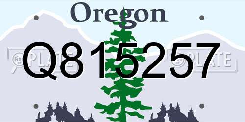 Q815257 Oregon License Plate