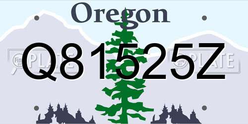 Q81525Z Oregon License Plate