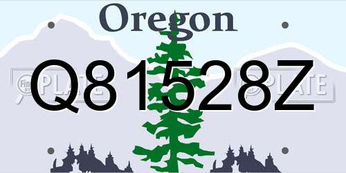Q81528Z Oregon License Plate