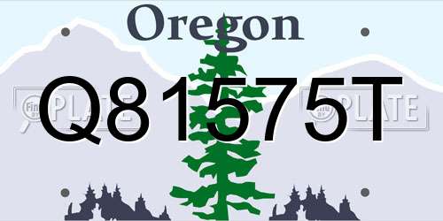 Q81575T Oregon License Plate