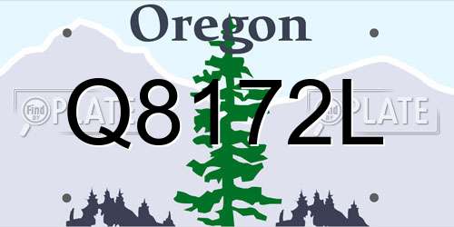 Q8172L Oregon License Plate