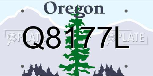Q8177L Oregon License Plate