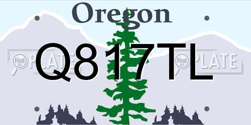 Q817TL Oregon License Plate