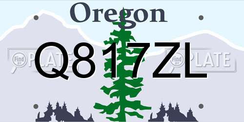 Q817ZL Oregon License Plate