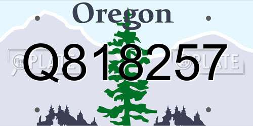 Q818257 Oregon License Plate