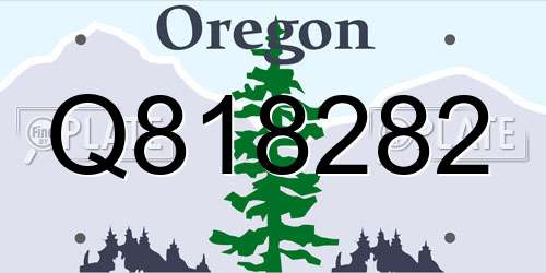 Q818282 Oregon License Plate