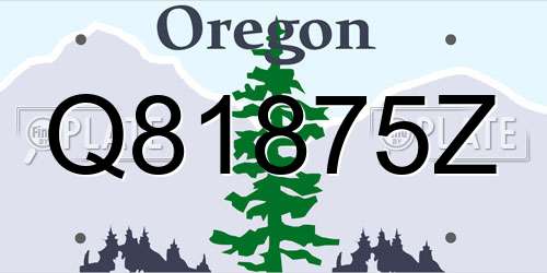 Q81875Z Oregon License Plate