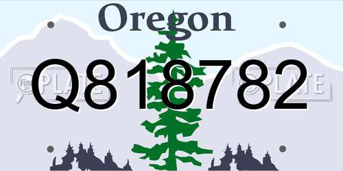 Q818782 Oregon License Plate