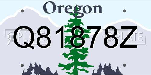 Q81878Z Oregon License Plate