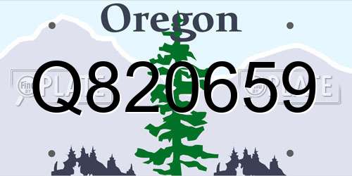 Q820659 Oregon License Plate