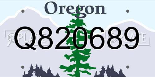 Q820689 Oregon License Plate