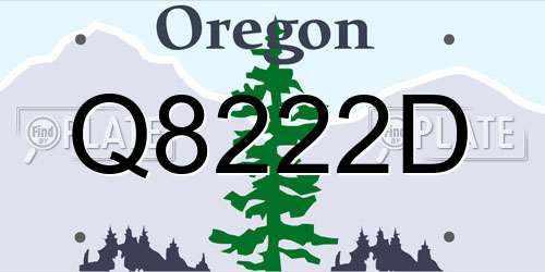 Q8222D Oregon License Plate