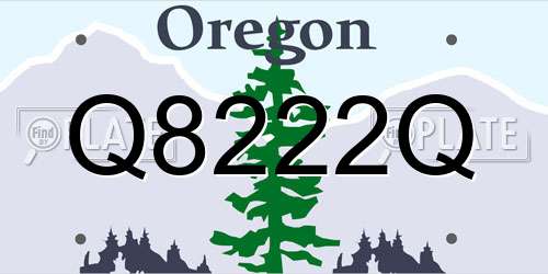 Q8222Q Oregon License Plate