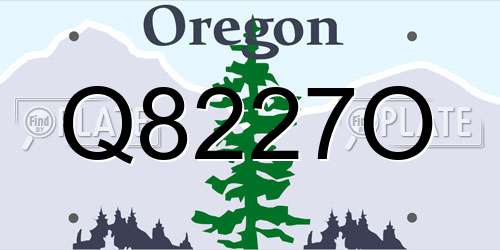 Q8227O Oregon License Plate