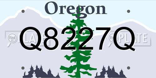 Q8227Q Oregon License Plate