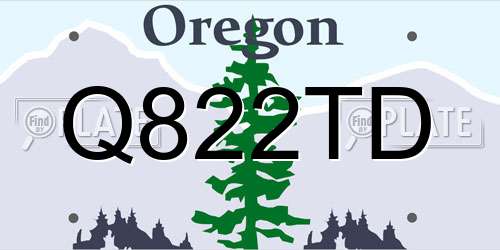 Q822TD Oregon License Plate