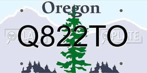 Q822TO Oregon License Plate