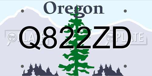 Q822ZD Oregon License Plate