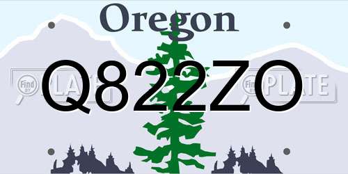 Q822ZO Oregon License Plate