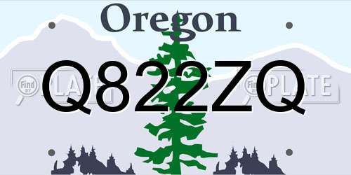 Q822ZQ Oregon License Plate