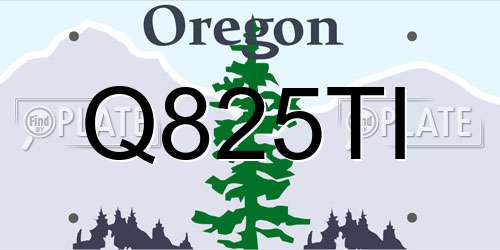 Q825TI Oregon License Plate