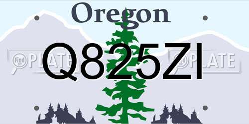 Q825ZI Oregon License Plate