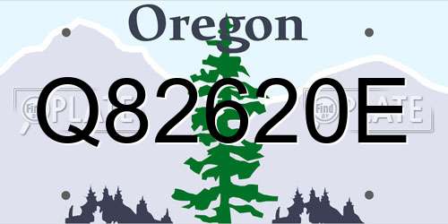 Q82620E Oregon License Plate