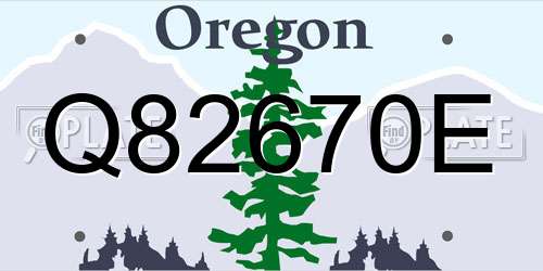 Q82670E Oregon License Plate