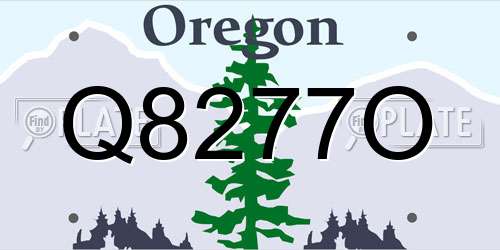 Q8277O Oregon License Plate