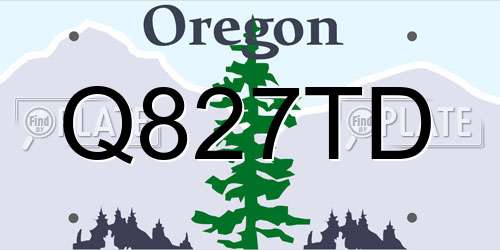 Q827TD Oregon License Plate