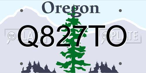 Q827TO Oregon License Plate