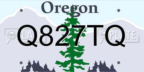 Q827TQ Oregon License Plate