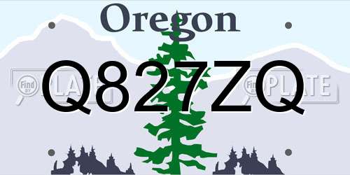 Q827ZQ Oregon License Plate